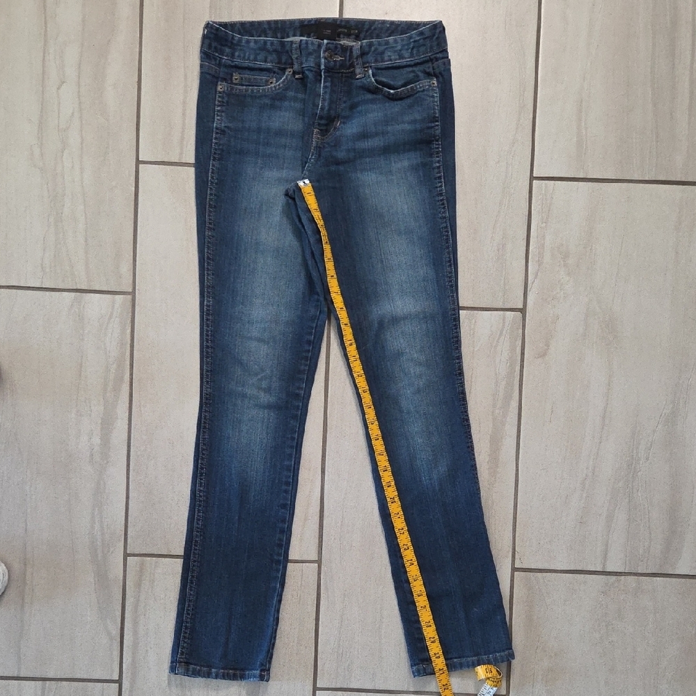 Vintage Y2K Calvin Klein Women's Dark Blue Straight Jeans Size 27/4 One Owner - Picture 3 of 4